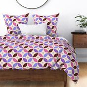 Happy retro circles Pink, purple, fuchsia - L