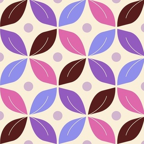 Happy retro circles Pink, purple, fuchsia - L