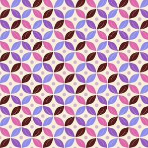 Happy retro circles Pink, purple, fuchsia - M