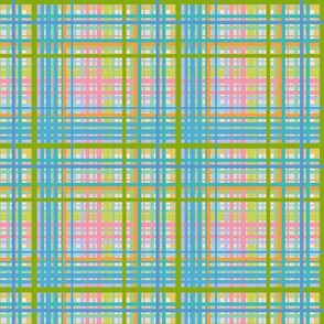 Cheerful Geometry - Pastel Plaid Texture / Medium