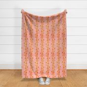 Seaweed Nouveau- Vines- Orange on Pink- Large Scale