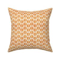 Clam Shell Deco- Orange Fawn on Sand White- Small Scale