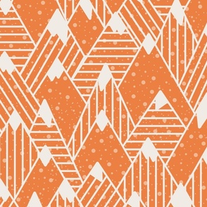 Orange Snowy Geometric Mountains