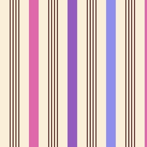 Happy retro Stripes Pink, purple, fuchsia - L