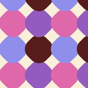 Happy retro Tiles Pink, purple, fuchsia - L