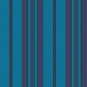 Oxford Stripe - Americana Turquoise, Purplicious Purple, Black and Gentleman's Gray Navy Blue   (TBS213)