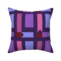 Happy retro checks dark Pink, purple, fuchsia - L