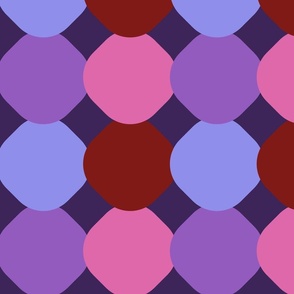 Happy retro Tiles dark Pink, purple, fuchsia - L