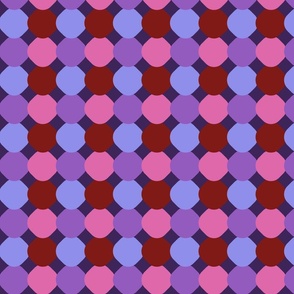 Happy retro Tiles dark Pink, purple, fuchsia - M