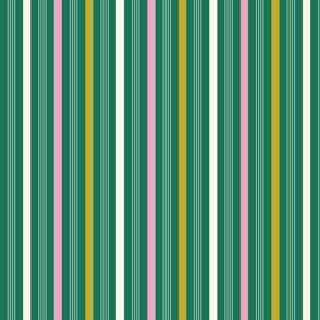 Happy retro Stripes spring green, pink - M