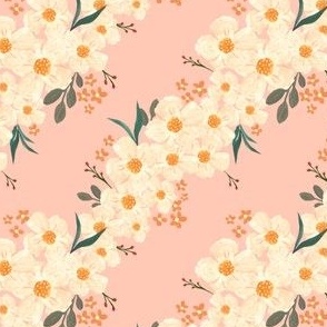 Hand painted Pink Peach Flowers