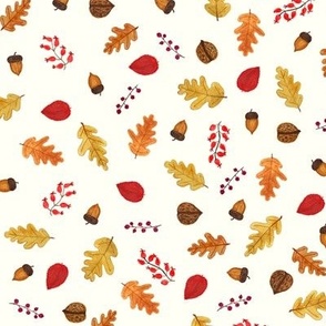 Fall / autumn botanical off-white pattern