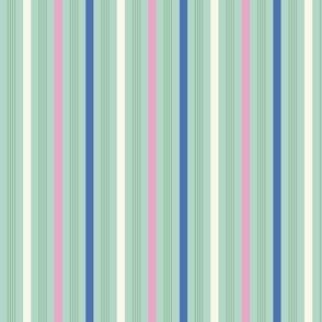 Happy retro Stripes pastel mint, blue, pink - M