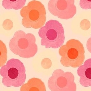 Poppy Love Forever | Soft Pastel Warm Tones | Small Scale