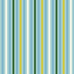 Happy retro Stripes fresh mint, green, blue - M