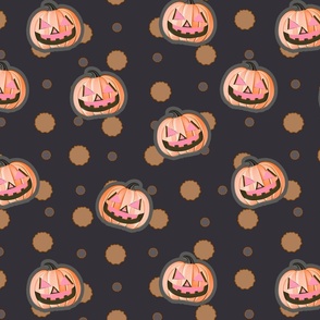 Happy Pastel Pink Orange Pumpkin JOL Toss