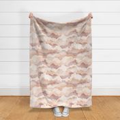 Fluffy Clouds Beige Mauve Large Scale