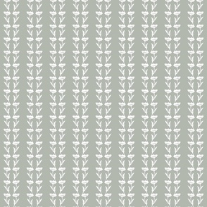 Ditsy Floral StripeWallpaper in Sage Green and White - 6” Fabric