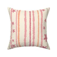 Large scale // Stripes and Starfish // Ivory Carnation Coral // Cute Dip