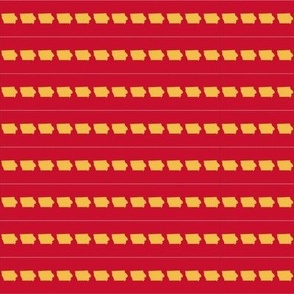 Iowa Red And Gold 1 Inch Strips