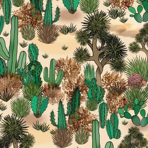 Desert Cactus Botanic Garden (Light Sand large scale) 