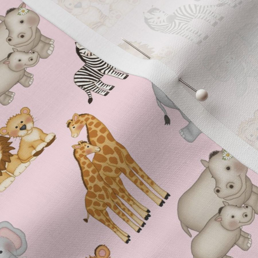 Safari Animals Pink Baby Girl Nursery Small  