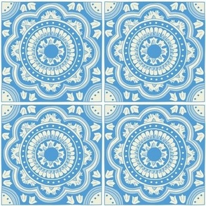 4  inch blue mexican tile