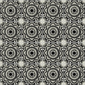 2 inch black mexican tile