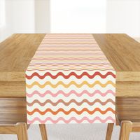 Large Scale Autumn Groovy Stripes on Ivory Cream