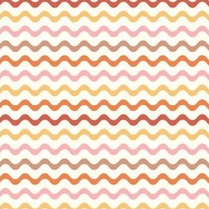 Small Scale Autumn Groovy Stripes on Ivory Cream