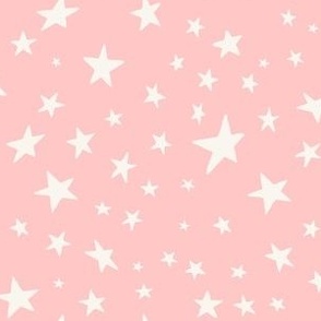 stars cream on pastel red