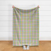 Small - Rainbow watercolor plaid gingham check - pink green blue orange red and yellow - trendy bold and bright pastel nursery - spring summer easter picnic kopi