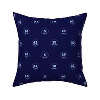 Retired Numbers Dark Blue - Kansas City Royals Inspired Fabric