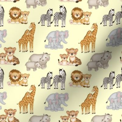 Safari Animals Yellow Baby Girl Boy Nursery Small  