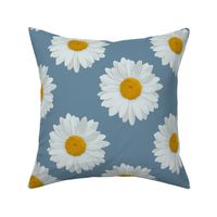 Daisies on Dusty Blue: Large