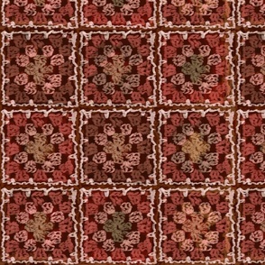 granny squares earth tones