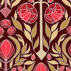 Burgundy Gold Art Deco wallpaper - Burgundy Gold Art Deco wallpaper -  Happywall