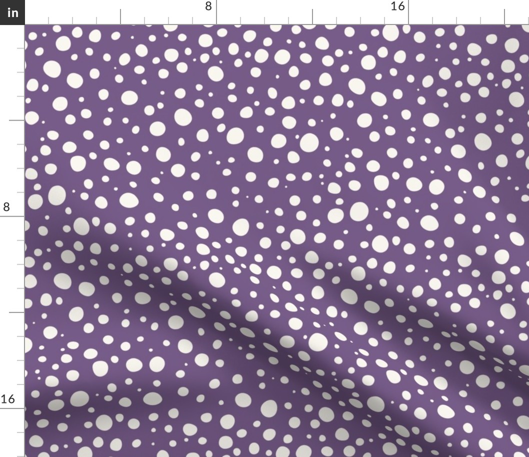 polka dots cream on muted purple