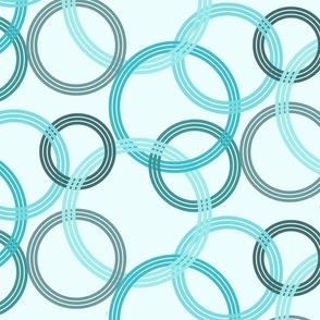 Turquoise Monochromatic Circles, great for wallpaper and home decor