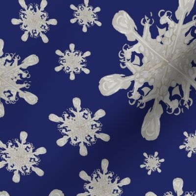 Vintage Snowflake Charm Deep Blue 24x24