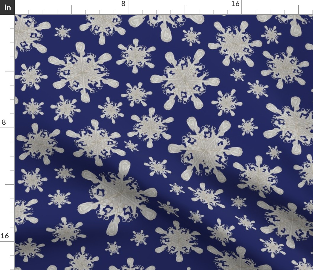Vintage Snowflake Charm Deep Blue 24x24