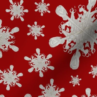Vintage Snowflake Charm Red 24x24