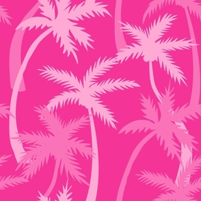 Tropical Palm Trees Hot Pink Magenta Fuchsia