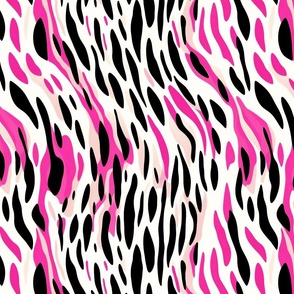 Retro Barbiecore: Bold & Bright Pink and Black Cheetah Print  1980s & 1990s Inspired Fabric  Animal Print