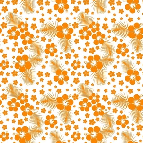 Hawaiian Hibiscus Yellow Orange-Reversed