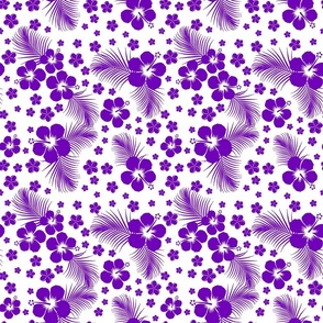 Hawaiian Hibiscus Purple Reversed