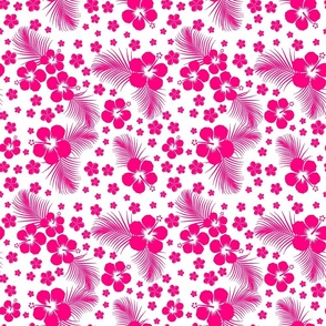 Hawaiian Hibiscus Hot Pink Reversed