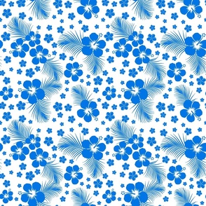 Hawaiian Hibiscus Blue Reversed