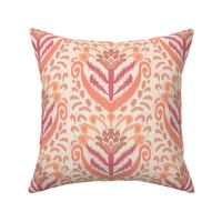 Ikat Floral in terracotta and apricot