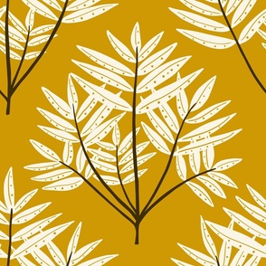Ochre Yellow Leaf Branches - Golden Autumn / Fall Trees (Large)